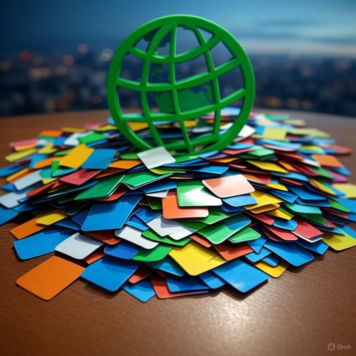 多張實體卡片堆疊